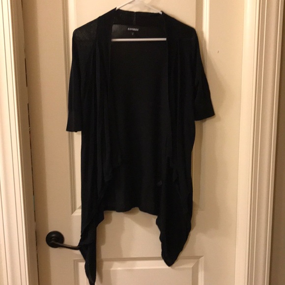 Express Sweaters - Black half sleeve cardigan, light weight